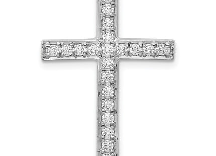 14K white gold diamond cross chain
