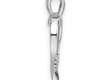 14K white gold cross pendant, alternate view