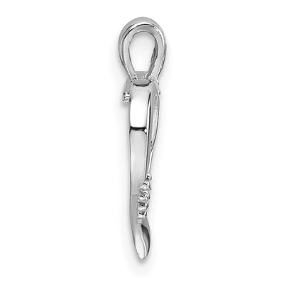 14K White Gold Heart Cross Pendant Mounting, 17 x 17mm