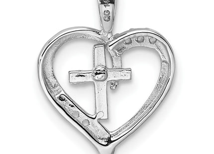 14K white gold cross pendant, another view