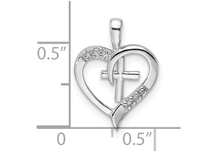 14K white gold cross pendant, further view