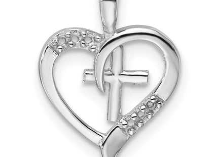 14K white gold cross pendant