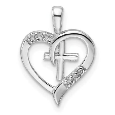 14K white gold cross pendant