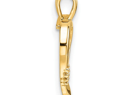 14K gold cross pendant, alternate view