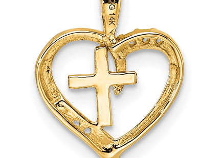 14K gold cross pendant, another view
