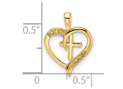 14K gold cross pendant, further view
