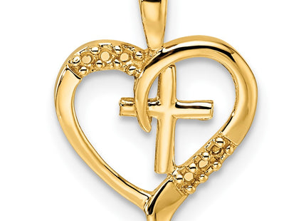 14K gold cross pendant