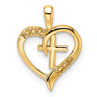 14K gold cross pendant