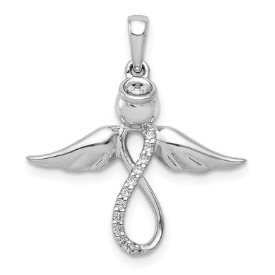 14K white gold diamond infinity pendant