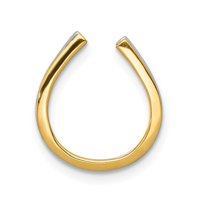 14K 1/. Diamond Horseshoe Chain Slide