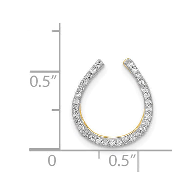 14K 1/. Diamond Horseshoe Chain Slide