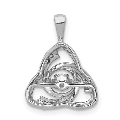 14K White Gold Vibrant Diamond Celtic Pendant
