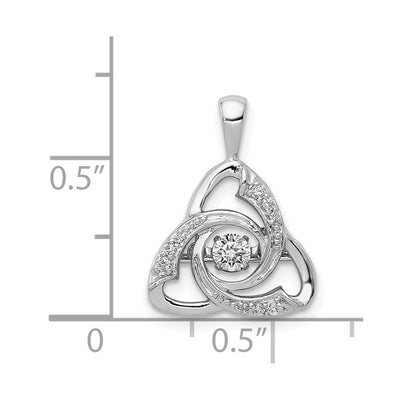 14K White Gold Vibrant Diamond Celtic Pendant