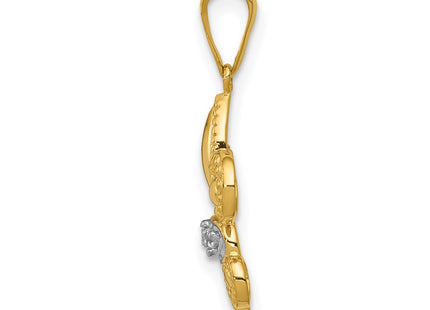 14k Yellow & Rhodium Pendants Style PM5155 - Classique Jewelry Inc.
