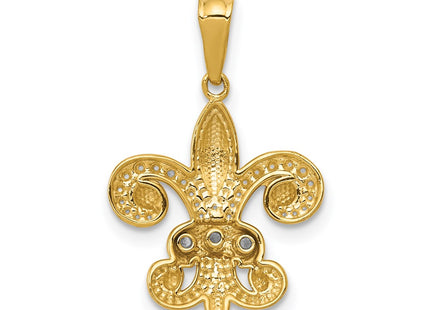 14k Yellow & Rhodium Pendants Style PM5155 - Classique Jewelry Inc.