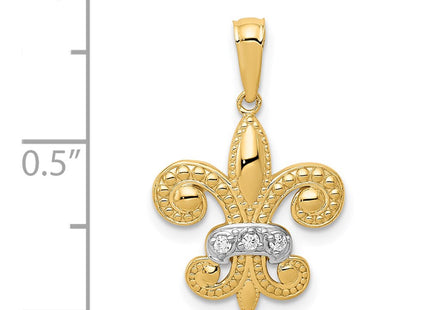 14k Yellow & Rhodium Pendants Style PM5155 - Classique Jewelry Inc.