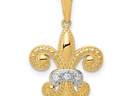 14k Yellow & Rhodium Pendants Style PM5155 - Classique Jewelry Inc.