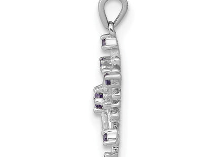 14k White Gold 1/. Blue and White Diamond Snowflake Pendant (Style PM5161-BD-010-WA)