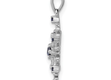 14K white gold diamond snowflake pendant, alternate view