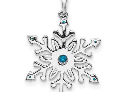 14K white gold diamond snowflake pendant, another view