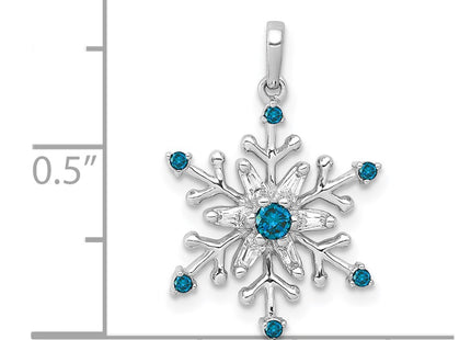 14K white gold diamond snowflake pendant, further view