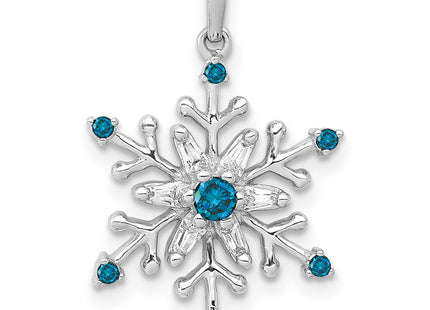 14K white gold diamond snowflake pendant