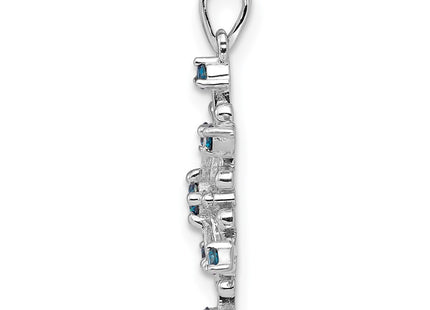 14K white gold diamond snowflake pendant, alternate view