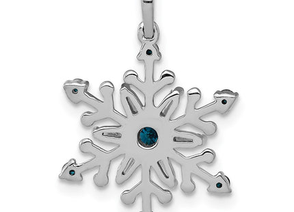 14K white gold diamond snowflake pendant, another view