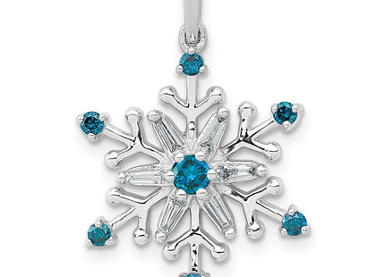 14K white gold diamond snowflake pendant
