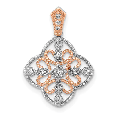 14K white gold diamond pendant