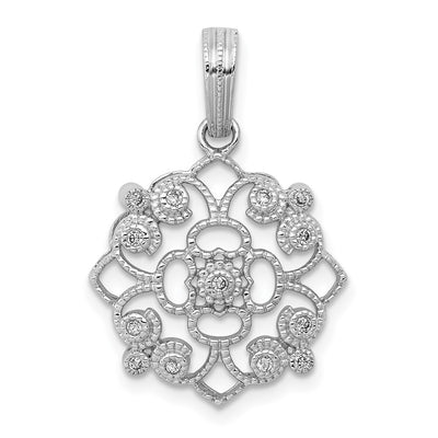 14K white gold diamond pendant