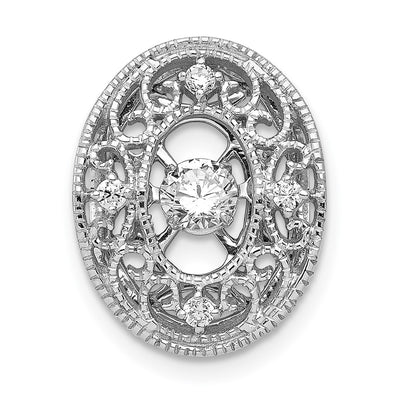 14K white gold diamond oval chain
