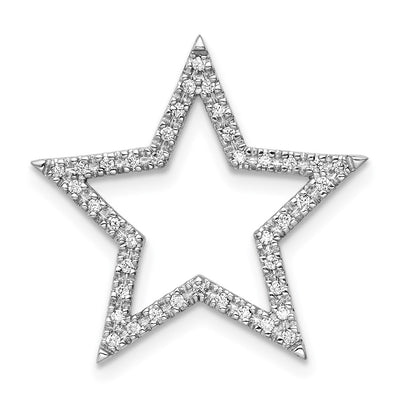 14K white gold diamond star chain