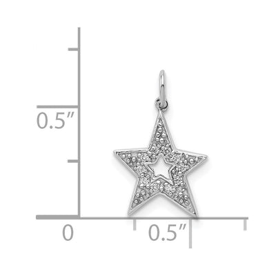 14K White Gold 1/20 carat Diamond Star Charm
