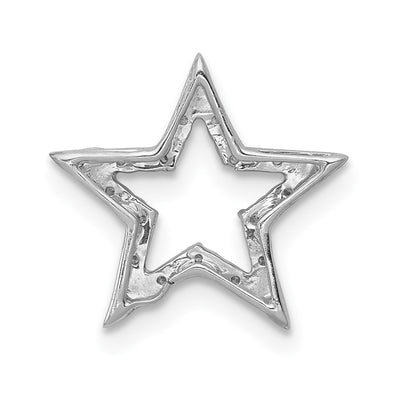 14K White Gold Small Diamond Star Chain Slide Pendant