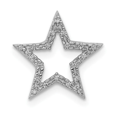 14K white gold diamond star chain