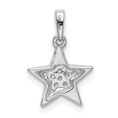 14K White Gold 1/. Diamond Star Pendant