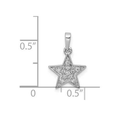 14K White Gold 1/. Diamond Star Pendant