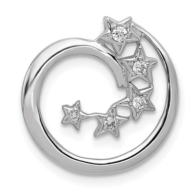 14K white gold diamond star chain