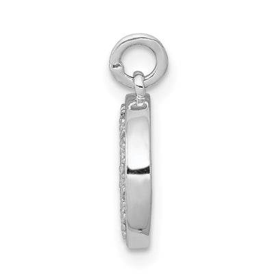14K White Gold Diamond Moon Charm
