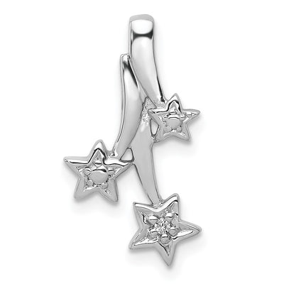 14K white gold diamond star chain