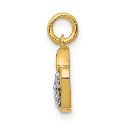14K Diamond Apple Charm