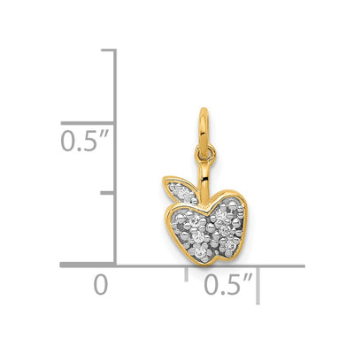 14K Diamond Apple Charm