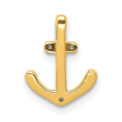 14K White Gold 1/. Diamond Anchor Chain Slide, 12.85mm
