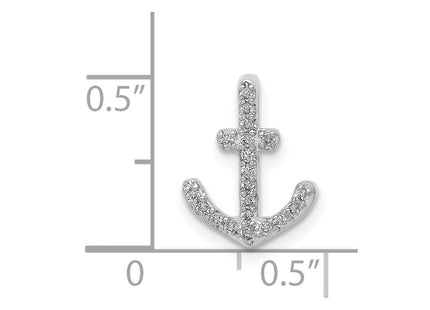 14k White Gold 1/. Diamond Anchor Chain Slide (Style PM5205-010-WA)