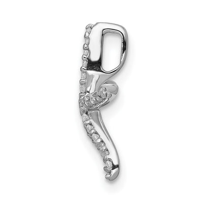 14K White Gold 1/. Diamond Starfish Chain Slide