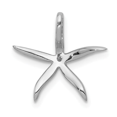 14K White Gold 1/. Diamond Starfish Chain Slide