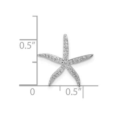 14K White Gold 1/. Diamond Starfish Chain Slide