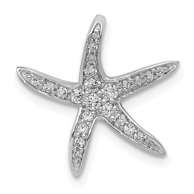 14K white gold diamond starfish chain
