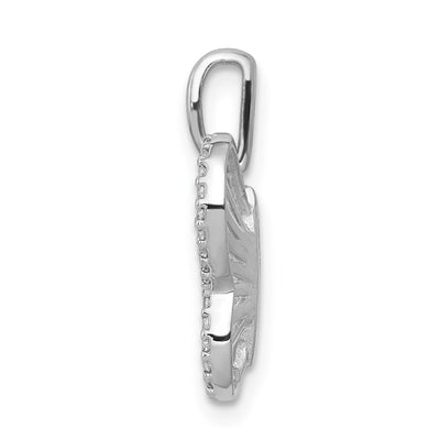 14K White Gold Diamond Butterfly Pendant